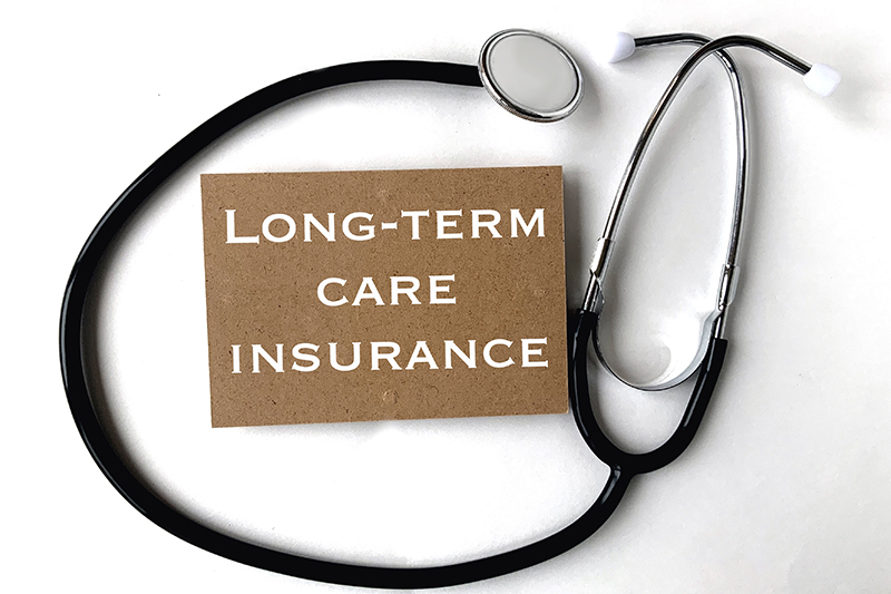 Long-term care insurance on craft paper.